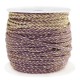 Macramé bead cord braided 2mm Gold-lavender frost